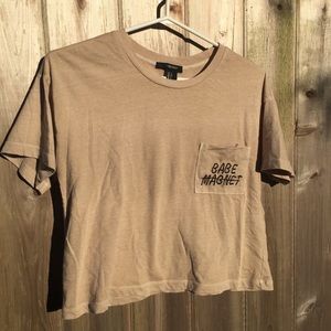 Beige cropped tee